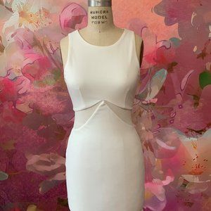 White fitted mesh dress - $10